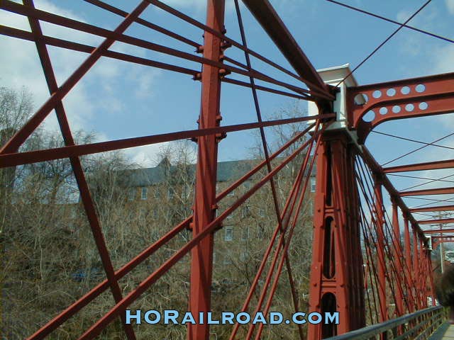 truss bracing on iron historic bridge